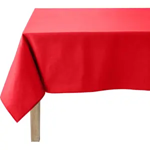 Coucke Nappe Carré Uni Cerise Coton 180 x 180 cm pas cher