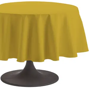 Comparateur de prix : Coucke Nappe ronde unie, Coton, Curry, 180x180 cm