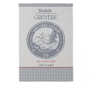 Coucke Torchon imprimé en jacquard de coton, VERITABLE GRUYERE GrisVendu paramazon