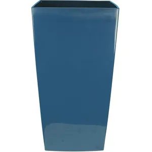 Riss Bac à fleurs carré RIVIERA NUANCE - Plastique - L29xP29xH52 cm - Bleu pas cher
