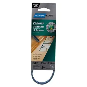 Comparateur de prix : Norton Lot de 4 Bandes limes électriques expert 13 x 454 Grain 80