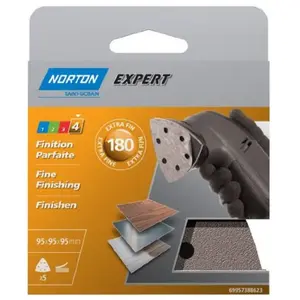 Norton Triangle perforé 6 trous auto-agrippant - grain 180 pas cher