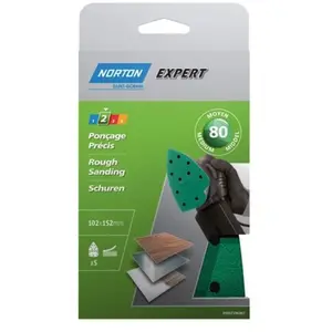 Norton Patins multiponceuse - grain 80 - 102x152 mm pas cher