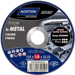 Norton Disque à tronçonner - Blue Pro - métal - 125x1.6 mm pas cher