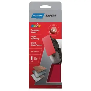Comparateur de prix : Norton Lot de 8 Patins non perfores H216 expert 93 x 230 mm Grain 120