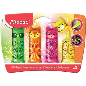 Comparateur de prix : Blister de 4 surligneurs Maped Fluo’Peps Animaux