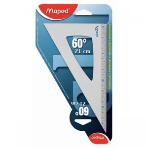 Comparateur de prix : Equerre de dessin MAPED - 60° - 21 cm - Aluminium anodisé résistant - Gris