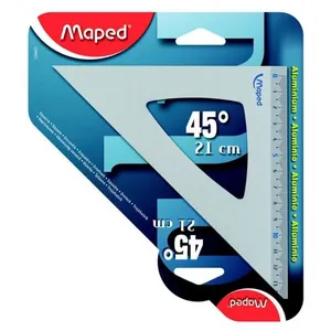 MAPED Equerre 45 degrés Aluminium Hypothénuse 21 cm pas cher