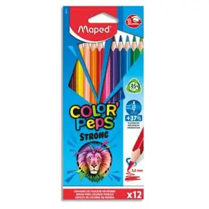Maped - Crayons de Couleur STRONG Color'Peps - 12 Crayons de Coloriage...
