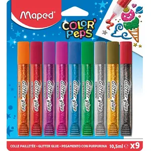 Comparateur de prix : Maped Colle pailletée - color'peps 9x10,5ml blister