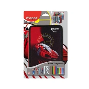 Maped Trousse d'écolier Cars, en polyester, garnie pas cher