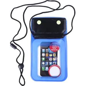 Etui imperméable - CAO - Pour Smartphone - PVC - Noir et bleu - Cordon réglable pas cher