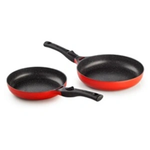 PRADEL x 2 Poêles MAGMA 24 / 28 CM Fonte d'Aluminium Manche Amovible pas cher