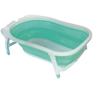 Babysun Baignoire Bébé, Pliable Ultra Compacte, 0-12 Mois, Contenance: 35L, Turquoise pas cher