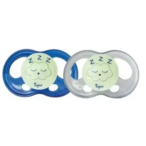 TIGEX 2 Sucettes SOFT TOUCH NIGHT Silicone +18m PHOSPHO pas cher