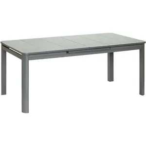 Comparateur de prix : JARDILINE Table de jardin en aluminium et verre - Gris - 240/300 x 100 x 76 cm
