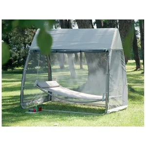 Comparateur de prix : JARDILINE Hamac balancelle - Acier et polyester - Gris - 233x139x205cm - TONGA  