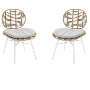Chaise de jardin en résine tressée - JARDILINE - FLORES - Gris - Extérieur pas cher