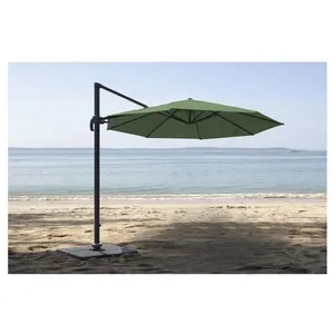 JARDILINE Parasol déporté rond - Aluminium et polyester - Kaki - D3m -... pas cher