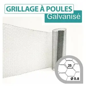 Cloture&jardin - Grillage Triple Torsion Galvanisé - Maille Hexa 25mm ...