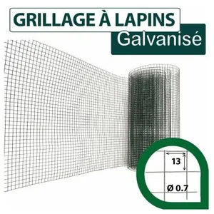 Grillage Soudé Vert - Maille Carrée 13mm - Longueur 25m - 1 mètre pas cher