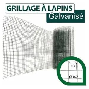 Grillage Soudé Vert - Maille Carrée 13mm - Longueur 5m - 1 mètre pas cher