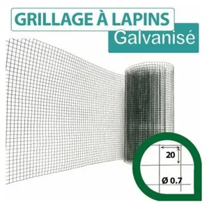 Grillage Soudé Vert - Maille Carrée 20mm - Longueur 10m - 1 mètre pas cher