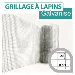 Cloture&jardin - Grillage Soudé Galvanisé - Maille Carrée 20mm - Longu... pas cher