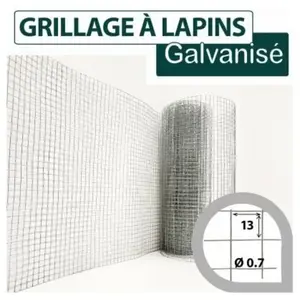 Cloture&jardin - Grillage Soudé Galvanisé - Maille Carrée 13mm - Longu... pas cher