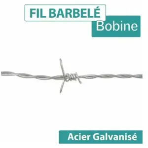 Fil Barbelé - Acier Doux - Fil 1,5mm - 100 mètres pas cher