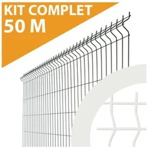 Cloture&jardin - Kit Grillage Rigide Blanc 50M - jardimalin - Fil 4mm ...