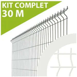 Kit Grillage Rigide Blanc 30M - jardimalin - Fil 4mm - 1,23 mètre pas cher