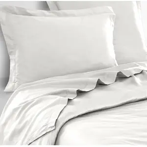 Drap plat 100 % percale de coton 240x300 cm blanc  Vendu parrue-du-commerce