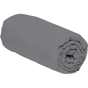 Home Collection - Drap housse 100% Percale de Coton gris 180x200 cm pas cher