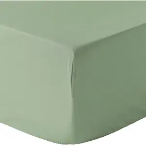 Comparateur de prix : Drap housse 180x200 + 30 cm 100% Percale de Coton 80 fils Sauge 180 x 200 cm