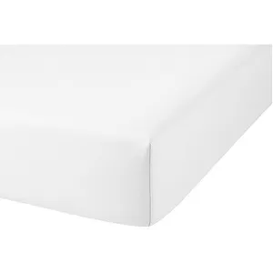 HOME COLLECTION - Drap housse unie 2 Pers 160x200 Blanc 160 x 200 cm pas cher