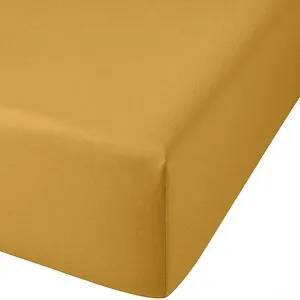 Home Collection - Drap Housse jaune 140x190 cm pas cher