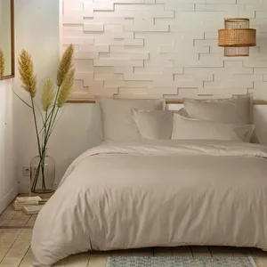 HOUSSE DE RÊVE Parure de lit 2 places percale de coton uni 240x260 cm pas cher