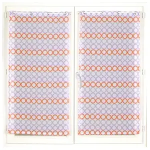 HomeMaison Paire de Petits voilages Rayures de 'Cercles Colorés' Violet parme 60x90 cmVendu parcarrefour