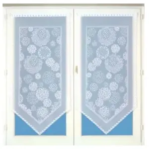Home Maison Paire de petits voilages en pointe et à dentelle (60x120 cm - Blanc) pas cher