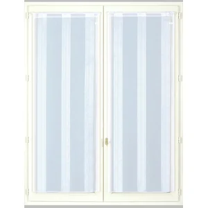 Comparateur de prix : HOME MAISON Paire de Petits Voilages en Etamine Fines Rayures (45x160 cm - Blanc)