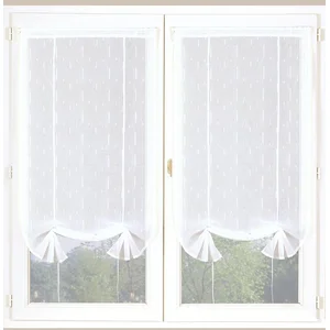 Atout Ciel Paire de Stores Relevables en Etamine (60x140 cm - Blanc) pas cher