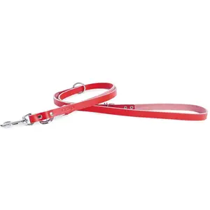 Laisse pour chien en cuir multi bicolore Martin Sellier 499 Rouge 18/2...