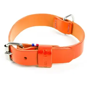 Col cuir 499 bicolore 14-26/31 orange pas cher