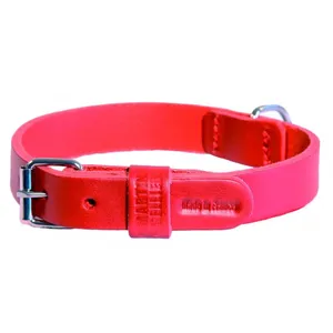 MARTIN Col cuir 14-35 rou cuir vachette pas cher