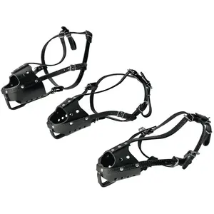 Martin-Sellier - Muselière pour chien - cuir naturel noir - Police T7 (70cm) pas cher