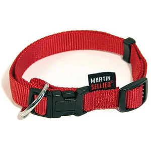 Martin Sellier - Colier chien rouge réglable en nylon sécurité d'ouverture 30 à 45cm pas cher