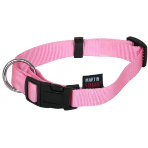 Comparateur de prix : Martin Sellier : Collier Nylon Réglable 10mm - 20/30cm Rose