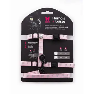 Set harnais et laisse pour chat Martin Sellier Rose TU 3004321 pas cher