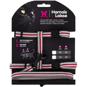 Set harnais et laisse pour chat trio Martin Sellier Gris TU 3004665 pas cher